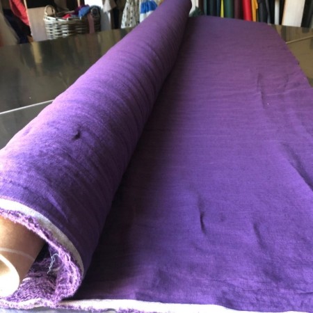 tissu lin lavé violet grande largeur