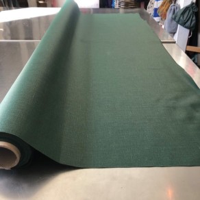 tissu lin enduit vert jade 1m50