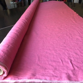 tissu lin lave rose grande largeur