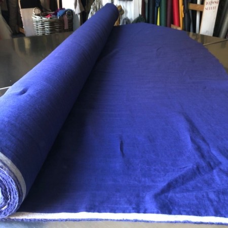 tissu linlavé bleu travail grande largeur