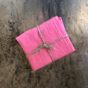 tissu lin lavé rose en coupon