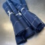 serviettes de table en lin lavé carreaux bleus