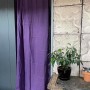 rideaux violet coupon tissu lin lave