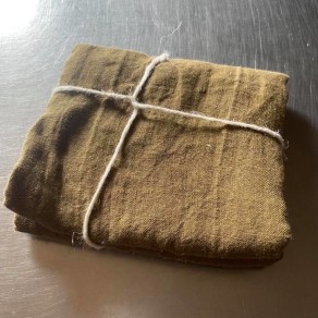 coupon de tissu lin lave marron terracotta